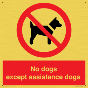 No dogs except assistance dogs
